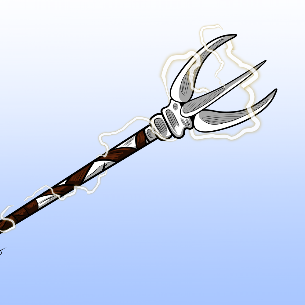 Bone Trident wreathed in lightning